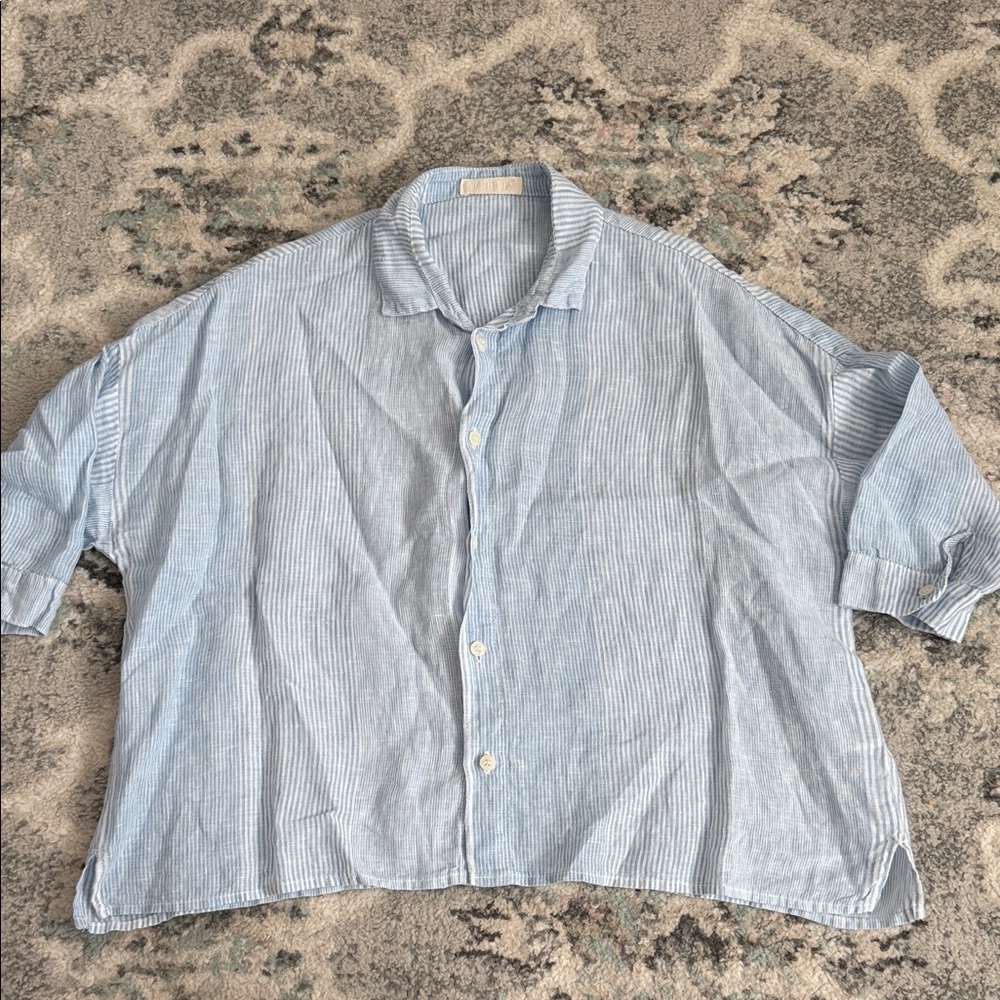 CP Shades Linen Button Button Down Top